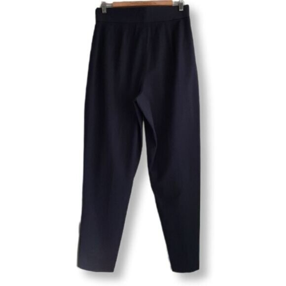 LEWIT / Cuffed High Rise Classic Trousers Dress Pants Navy Blue Sz 8 - Picture 6 of 9